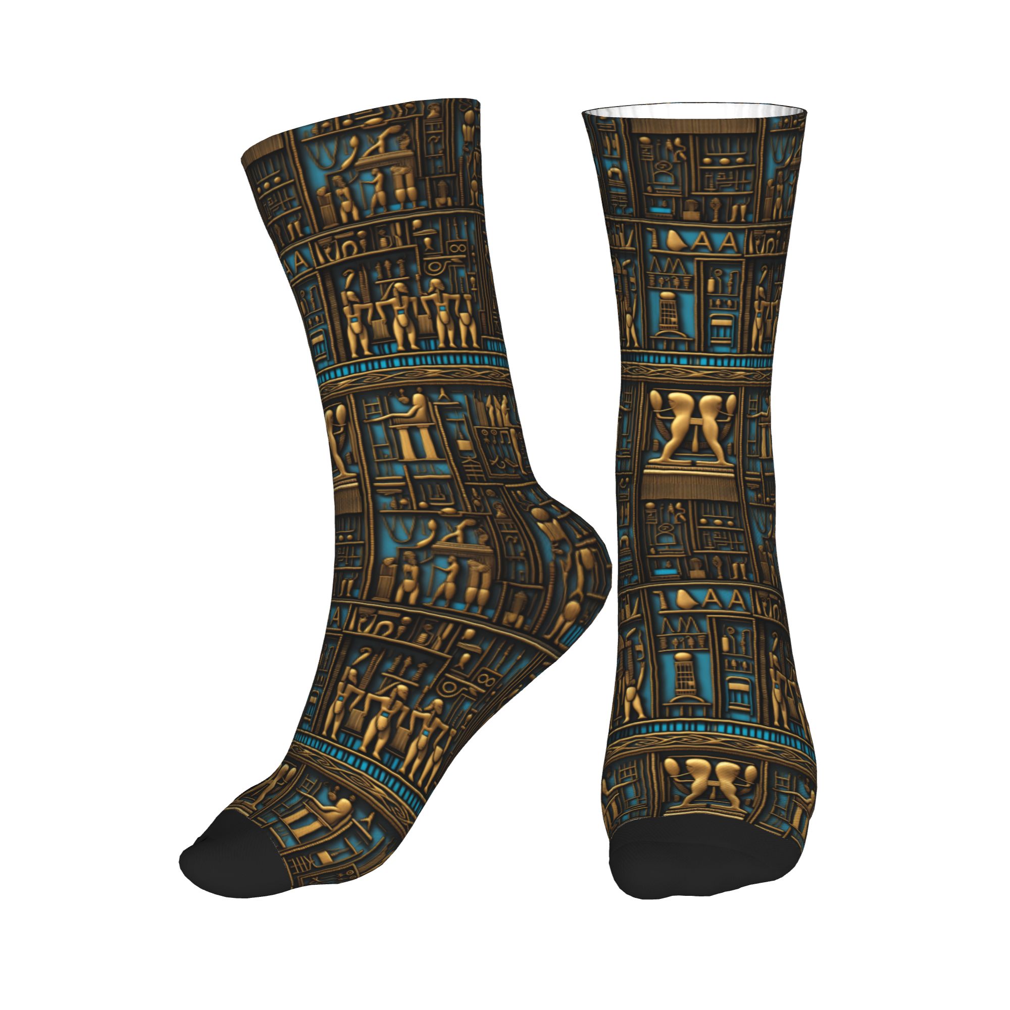 Dress Sock Men - جوارب رجالية مضحكة بنمط فن الهيروغليفية