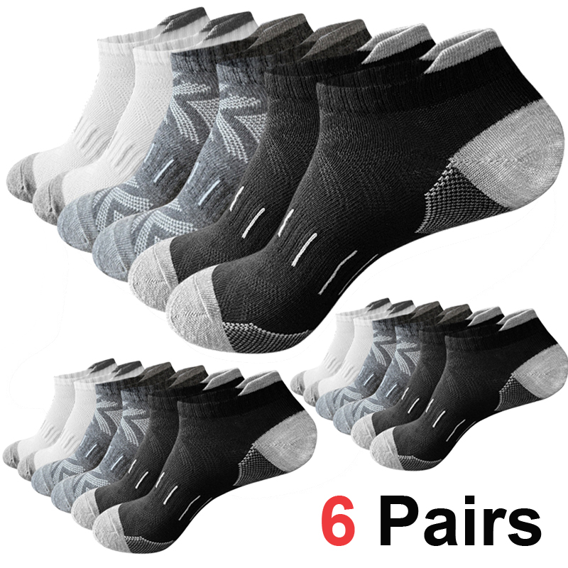 Athletic Sock Cushion - 6 أزواج من جوارب الكاحل الرجالية