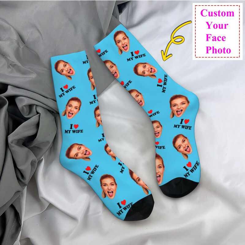 Dress Sock Men - أنا أحب زوجتي شخصية الوجه صور