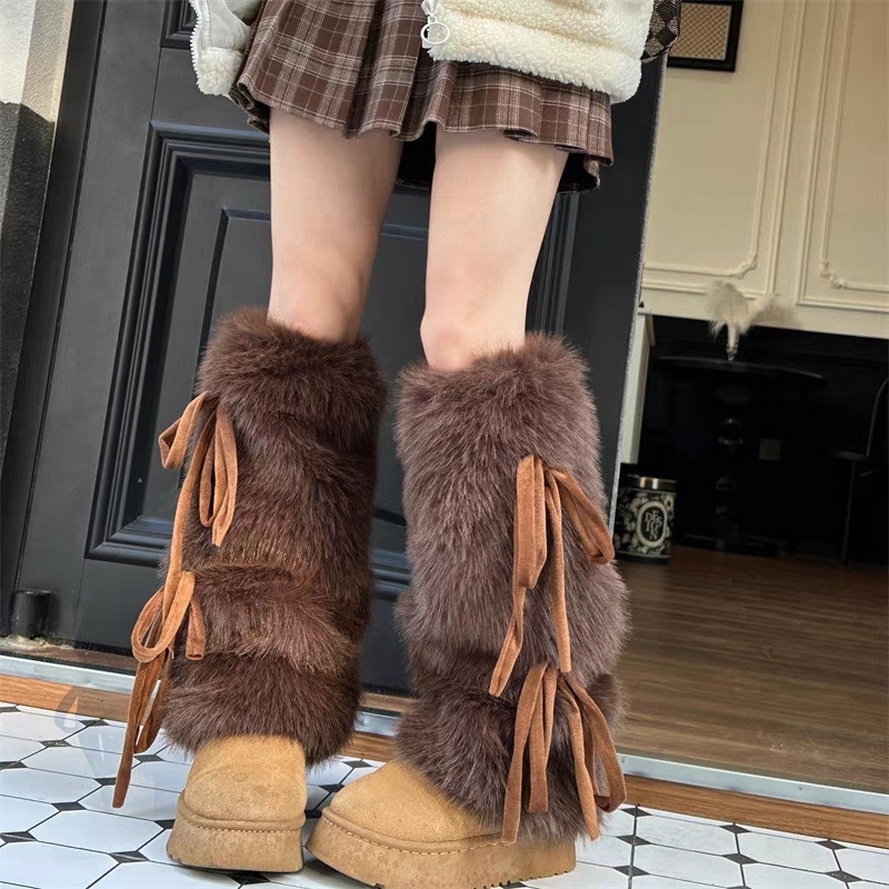 Boot Sock Slouchy - أغطية ساق من الفرو الصناعي للنساء