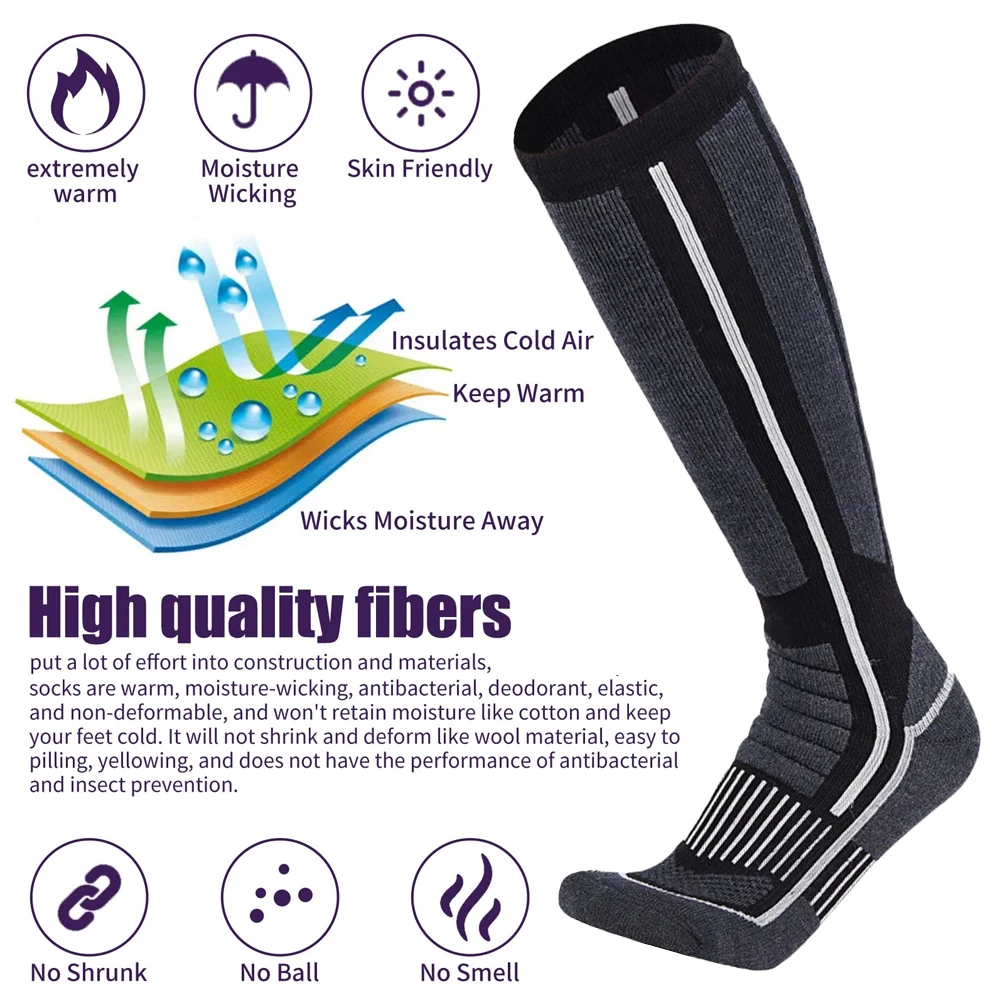XQQMXX-جوارب تزلج حرارية عالية - مراجعة Thermal Sock Winter وسعره