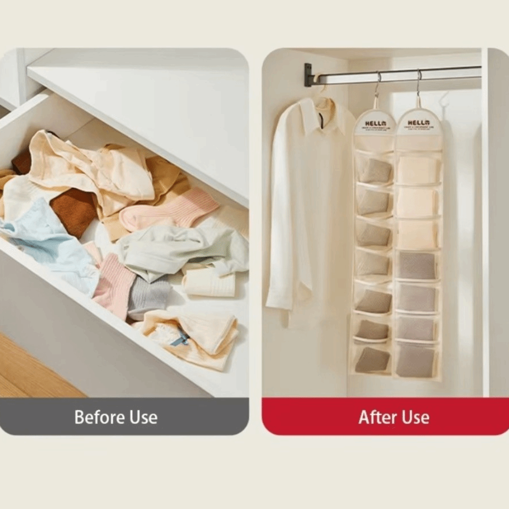 منظم منزلي، حقيبة تعليق خلف ال - مراجعة Sock Organizer Tray وسعره