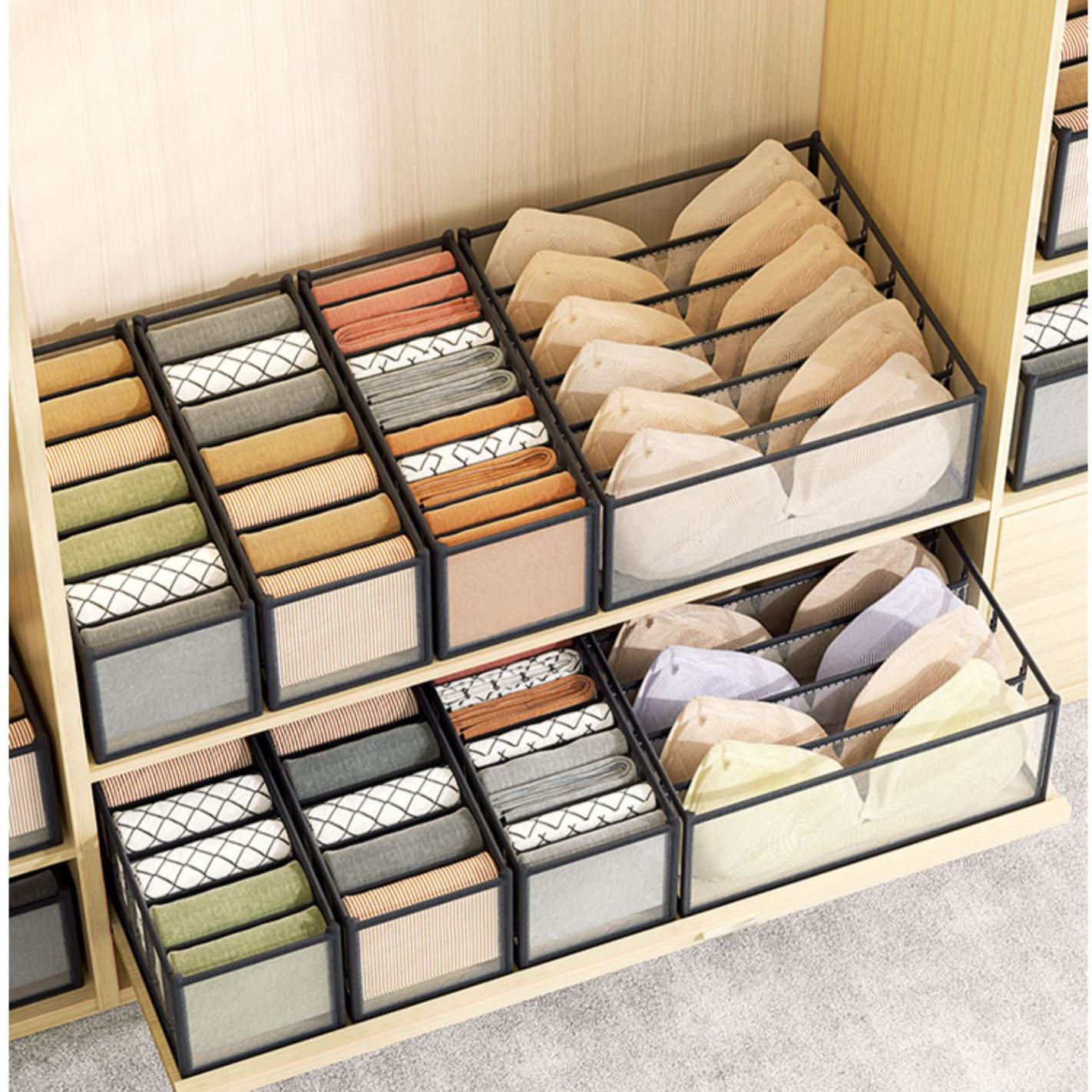 صندوق تخزين الملابس الداخلية ل - مراجعة Sock Organizer Tray وسعره