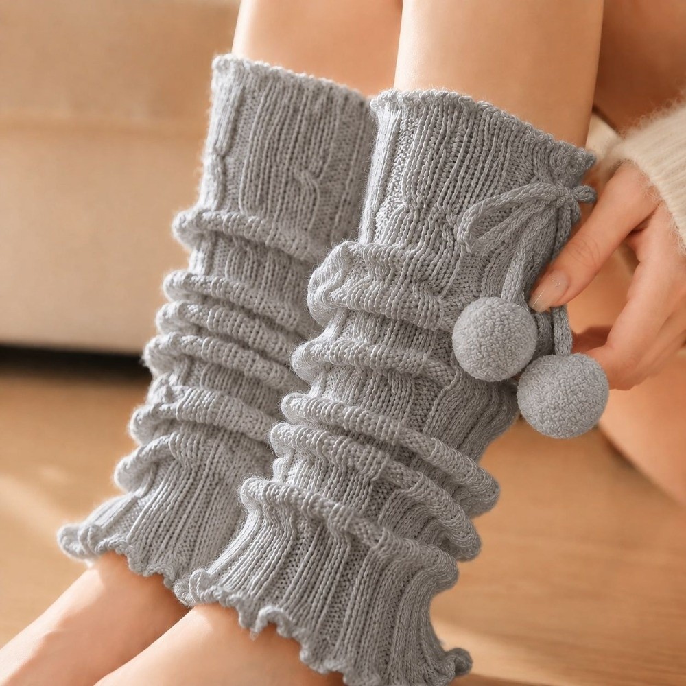 دفايات أرجل محبوكة بحواف مكشكش - مراجعة Boot Sock Slouchy وسعره