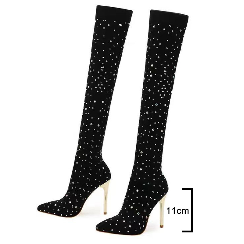 حجر الراين سليم الساق تمتد جور - مراجعة Knee High Sock Women وسعره
