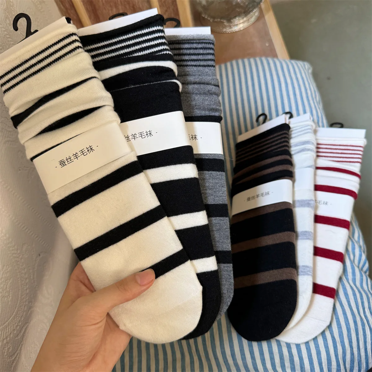 الكورية الشتاء مخطط الصوف الحر - مراجعة Silk Sock Bamboo وسعره